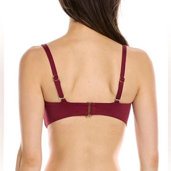 Andie Swim Cartagena Bikini Swim Top Size Small V-Neck Bandeau - Picture 2 of 8